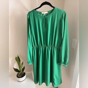 LOFT Green Long Sleeve Dress